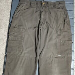Tru Spec Tactical Cargo Pants Mens Size 34x33 Brown Ripstop Defect See pics PC98